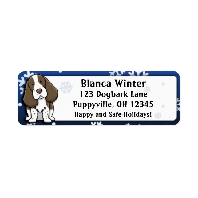 Etiqueta Personalizado de invierno Inglés Springer Spaniel (Frente)