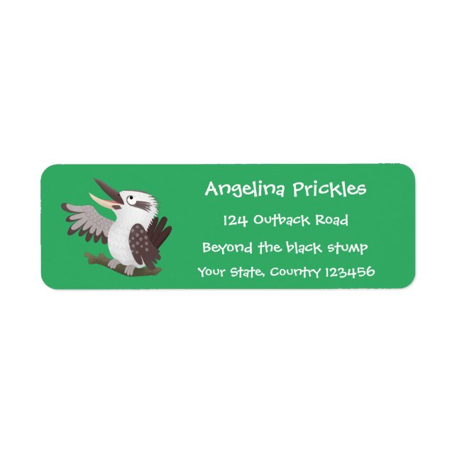 Etiqueta Personalizado de kookaburra gracioso (Frente)