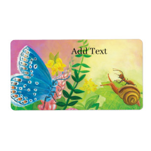 Etiqueta Personalizado de mariposa y hormiga azul de Chapma