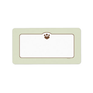 Etiqueta Personalizado de Mascota doméstico de arte sin cor