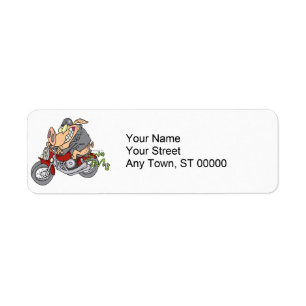 Etiqueta personalizado de motocicleta de cerdo en bicicleta