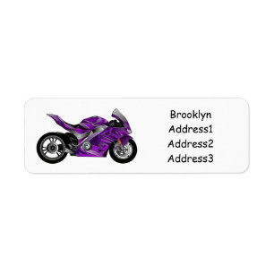 Etiqueta Personalizado de motocicleta Purple