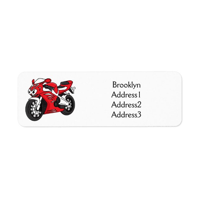 Etiqueta Personalizado de motocicleta roja (Frente)