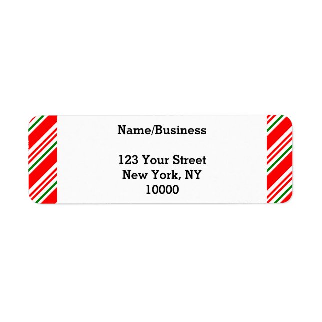 Etiqueta Personalizado de Navidades Candy Cane (Frente)