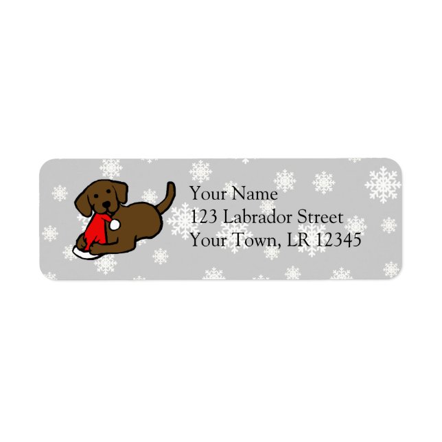 Etiqueta Personalizado de Navidades de Chocolate Labrador (Frente)