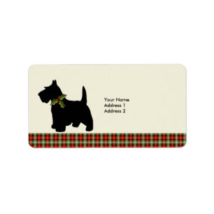 Etiqueta Personalizado de Navidades de Scottie Dog Scotch P