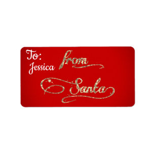 Etiqueta Personalizado De Navidades Santa