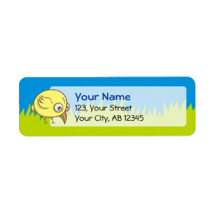 Etiqueta Personalizado de pájaro amarillo