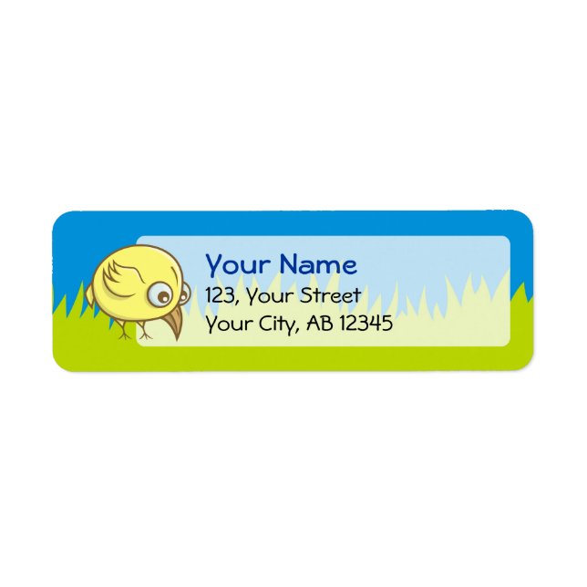 Etiqueta Personalizado de pájaro amarillo (Frente)