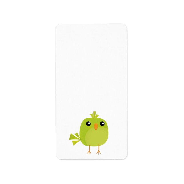 Etiqueta Personalizado de pájaro verde (Frente)