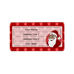 Etiqueta Personalizado de Papá Noel Negro