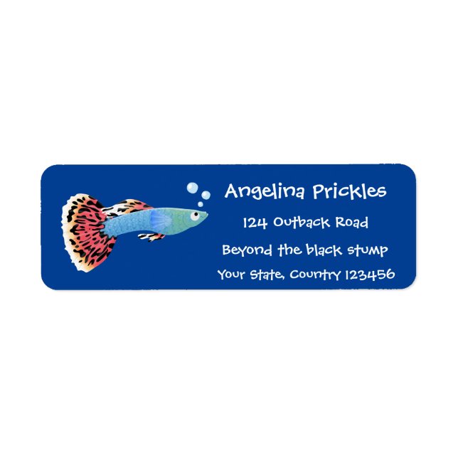 Etiqueta Personalizado de peces tropicales adormilados (Frente)