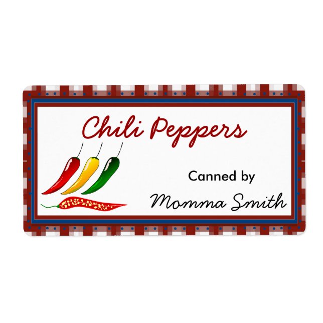 Etiqueta Personalizado de pimientos chilli (Frente)