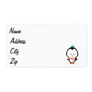 Etiqueta Personalizado de pingüino cute