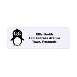 Etiqueta Personalizado de pingüino cute