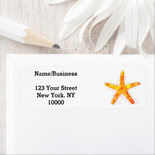 Etiqueta Personalizado de pintura de acuarela de Starfish