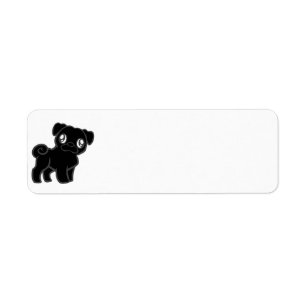 Etiqueta personalizado de pug negro