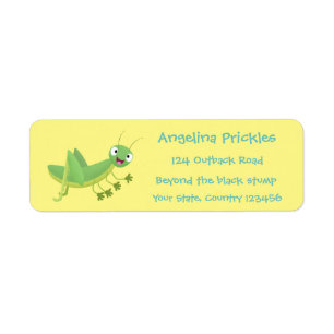 Etiqueta Personalizado de saltamontes alegre verde