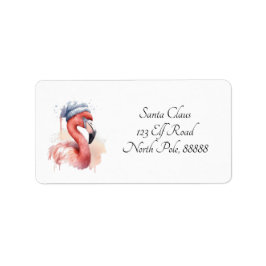 Etiqueta Personalizado de Santa Claus Snowbird Flamingo