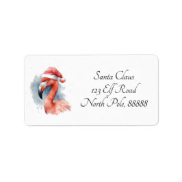 Etiqueta Personalizado de Santa Claus Snowbird Flamingo