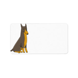 Etiqueta Personalizado de sentada Doberman Pinscher