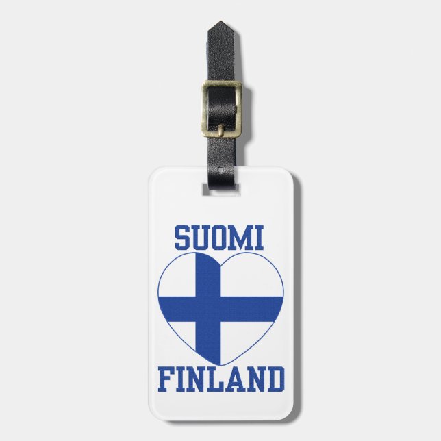 Etiqueta personalizado de Suomi Finlandia (Frente Vertical)