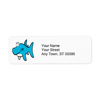 Etiqueta personalizado de tiburón sonriente