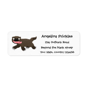 Etiqueta Personalizado de un animal lobverino hambriento