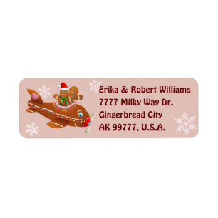 Etiqueta Personalizado del avión Christmassy de Gingerbread