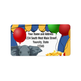 Etiqueta Personalizado del Carnaval de Circo Cumpleaños