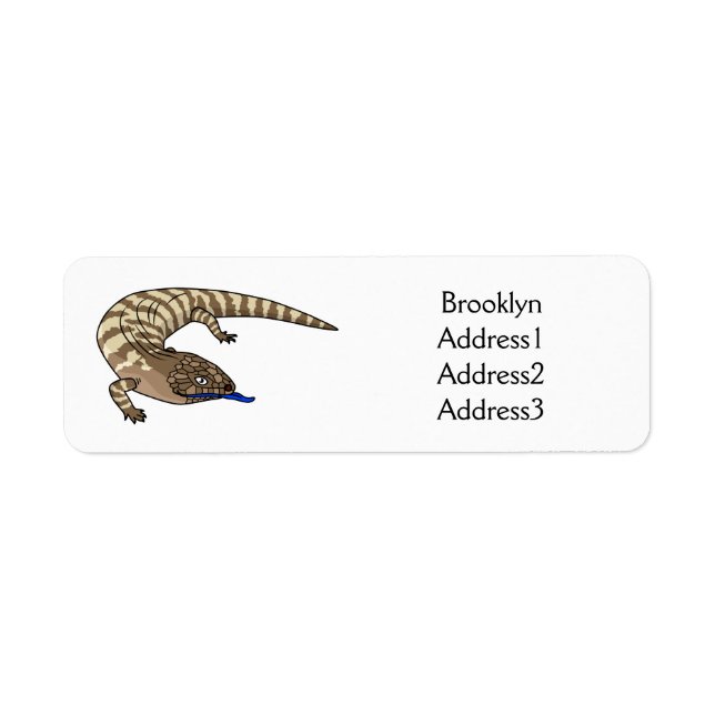 Etiqueta Personalizado del reptil de lagarto de lengua azul (Frente)