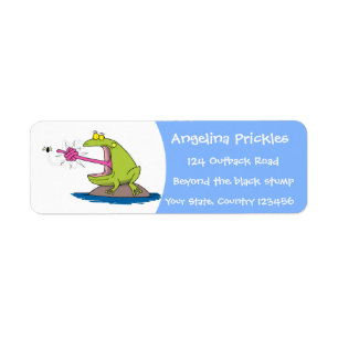 Etiqueta Personalizado divertida de rana y mosca