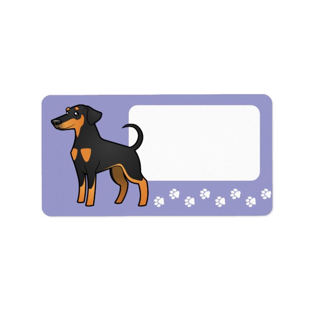 Etiqueta Personalizado Doberman Pinscher (oídos de disquete (Frente)