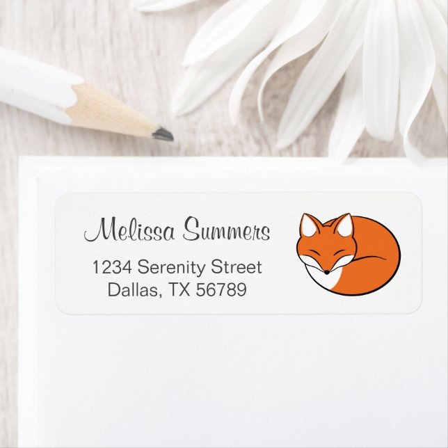 Etiqueta Personalizado dormido Fox (In situ)