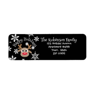 Etiqueta Personalizado dulce reno copas de nieve Navidades 