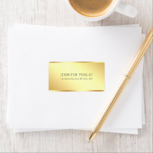 Etiqueta Personalizado Elegant Gold Professional Simple Tem