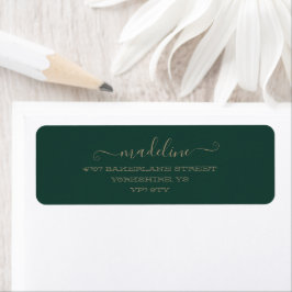 Etiqueta Personalizado Elegant Script Emerald Green Name Ad