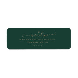 Etiqueta Personalizado Elegant Script Emerald Green Name Ad