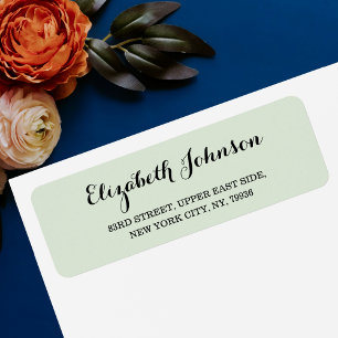 Etiqueta Personalizado Elegante Dirección de Retorno Verde