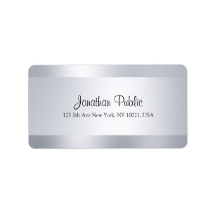 Etiqueta Personalizado Elegante Plantilla de plata manuscri