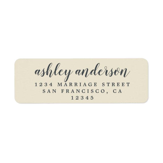 Etiqueta Personalizado Elegante Script Antiguo Dirección de (Frente)