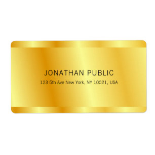Etiqueta Personalizado Faux Gold Elegor Glamour Template