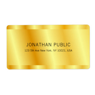 Etiqueta Personalizado Faux Gold Metallic Look Elegante