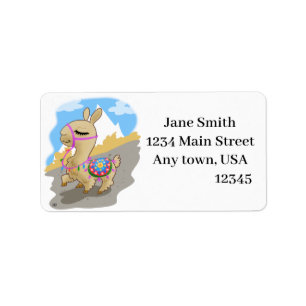 Etiqueta Personalizado feliz Llama