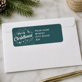 Etiqueta Personalizado Feliz Navidad Pino Invernal