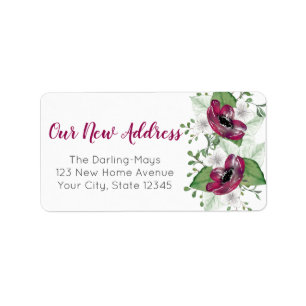 Etiqueta Personalizado floral de la nueva acuarela magenta