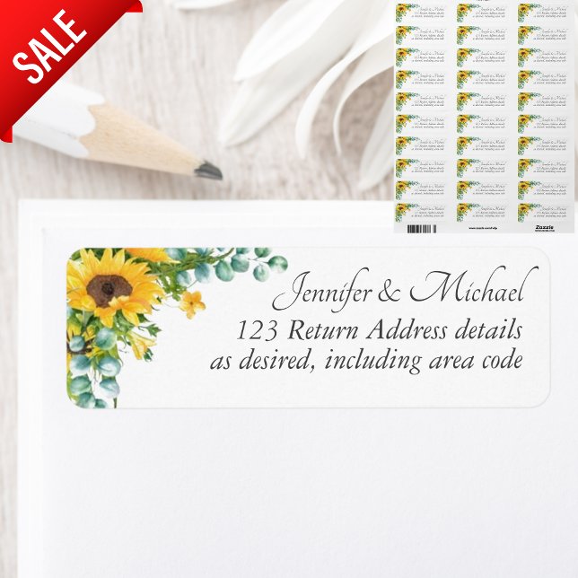 Etiqueta Personalizado Girasol Eucalyptus Sale Dirección de (Subido por el creador)