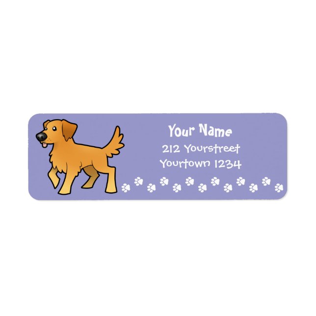 Etiqueta Personalizado Golden Retriever (Frente)