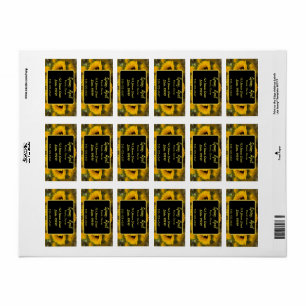 Etiqueta Personalizado Golden Sunflower cálido