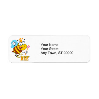 Etiqueta personalizado gracioso abeja reina con texto